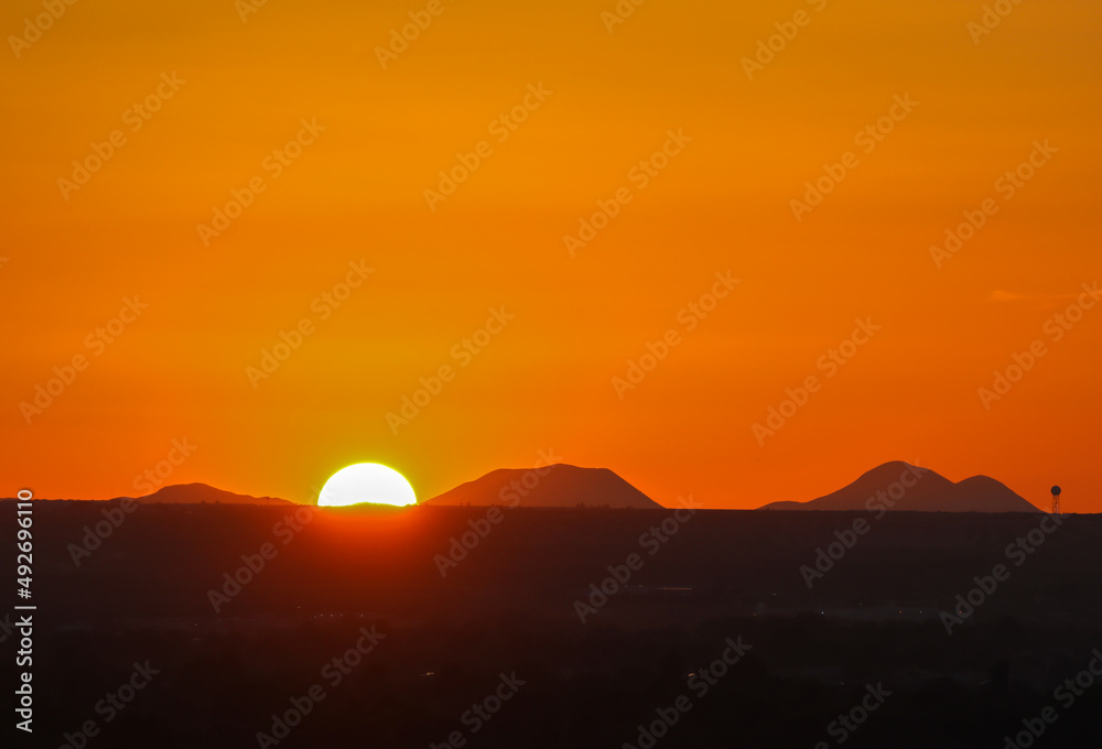 Sunset over Cox Peak and Mt Riley in NM from El Paso TX