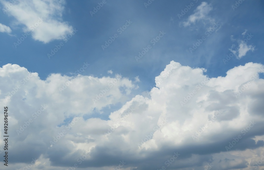 Blue sky with big white clouds, natural background Blue sky with big white clouds, natural background