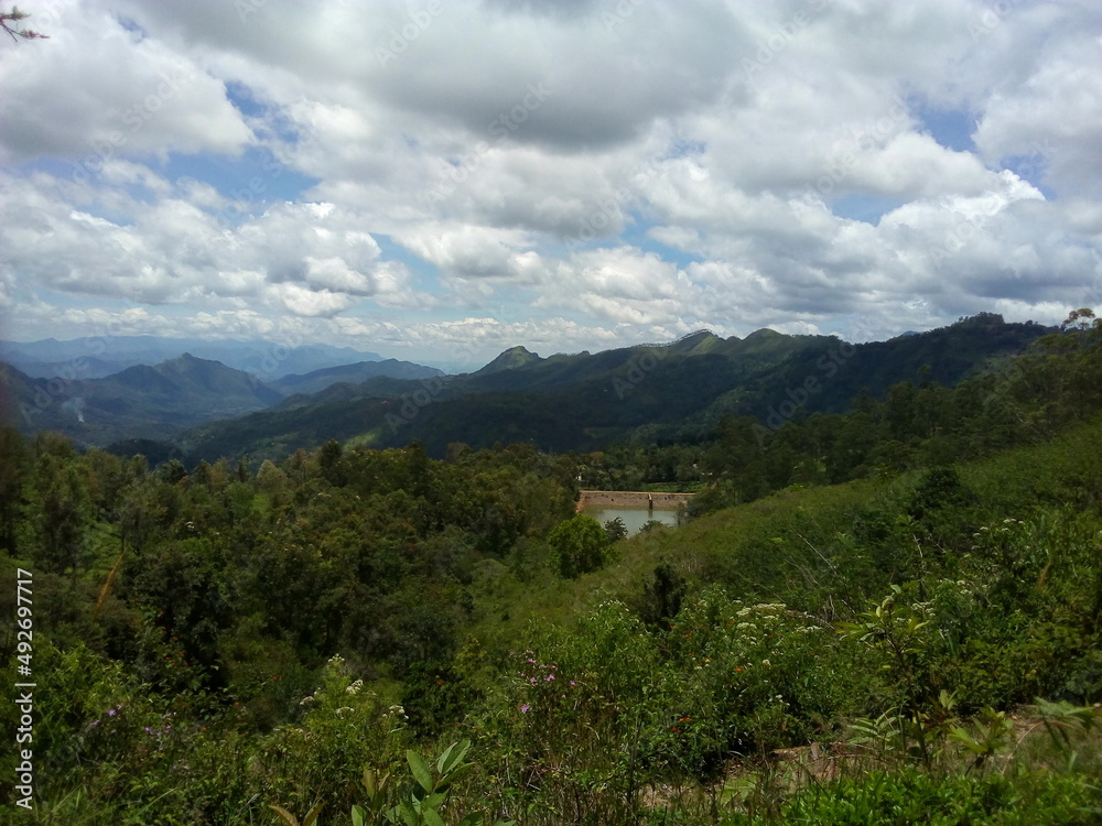 Fototapeta premium A beautiful landscape of the hill country in Sri lanka