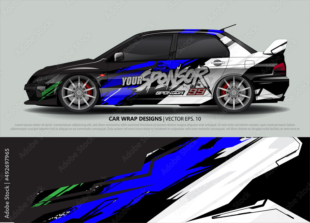 Car wrap decal design vector. abstract Graphic background kit designs for vehicle, race car, rally, livery, sport car Car wrap decal design vector. abstract Graphic background kit designs for vehicle, race car, rally, livery, sport car