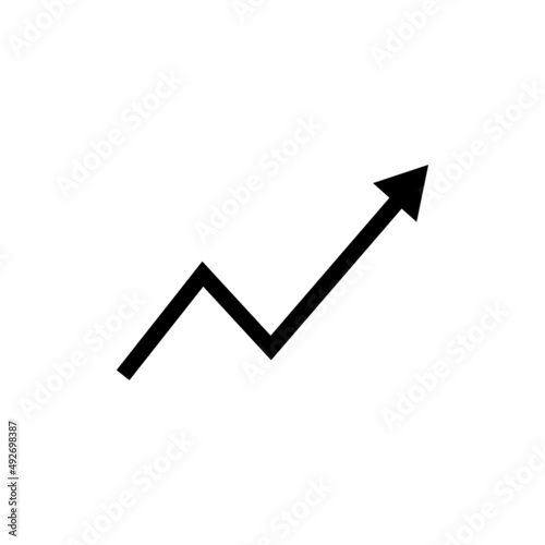 Graphic flat arrow up icon for your design and website