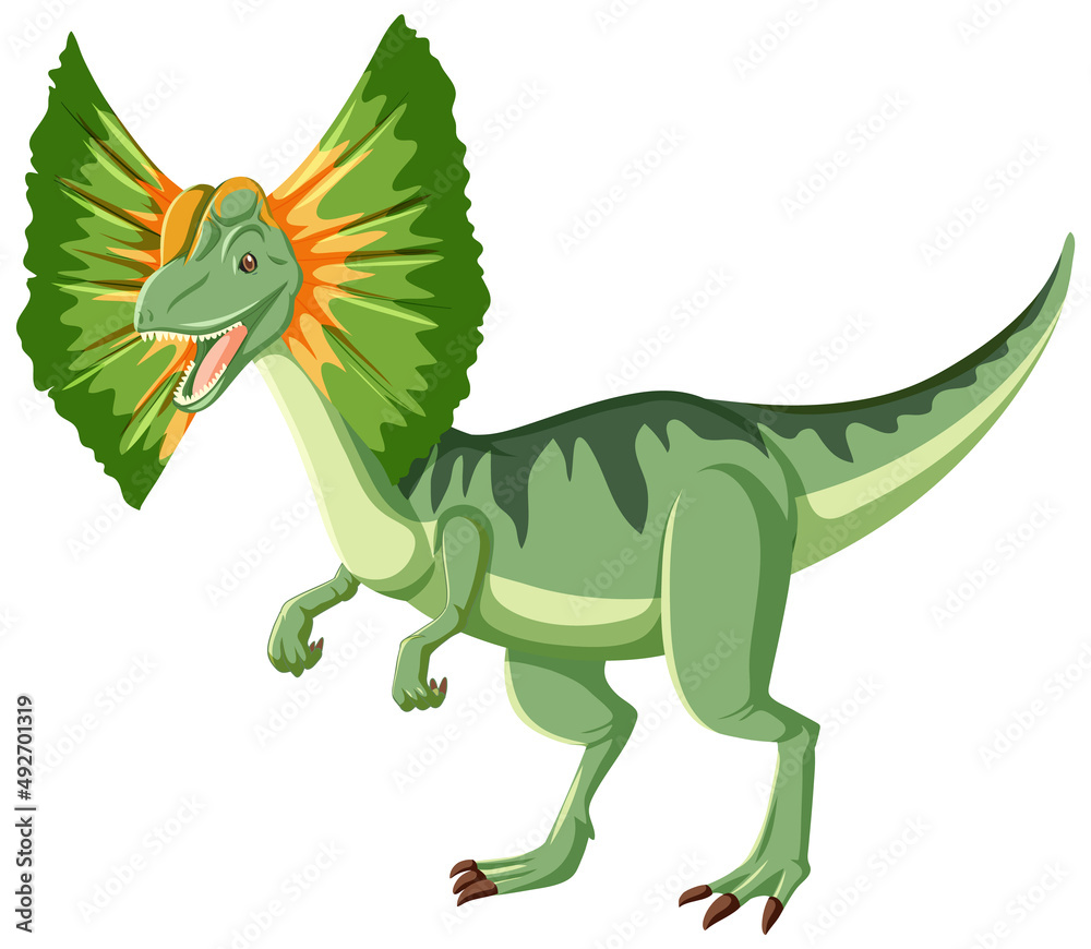 Obraz premium Dilophosaurus dinosaur on white background