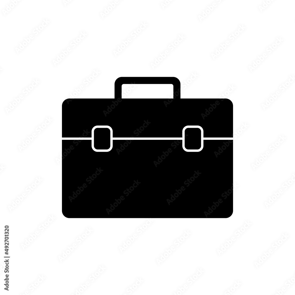 Portfolio illustration in the form of a silhouette for business, an investment portfolio icon. Isolated briefcase icon on white background. Vector graphics Portfolio illustration in the form of a silhouette for business, an investment portfolio icon. Isolated briefcase icon on white background. Vector graphics