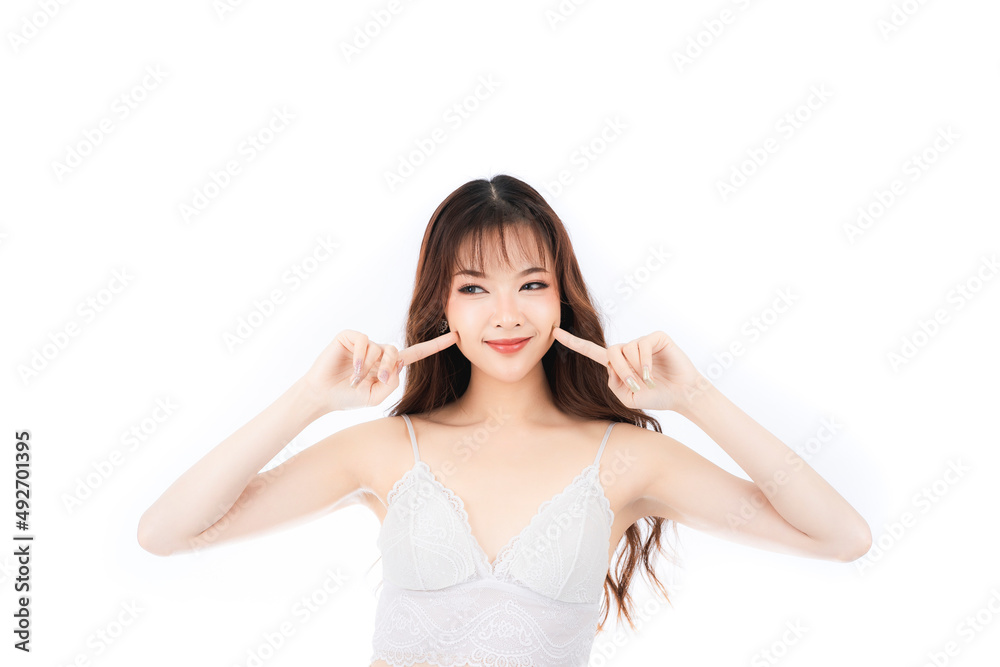 Portrait of Asian beautiful woman with perfect skin. White skin care and spa beauty girl. Portrait of Asian beautiful woman with perfect skin. White skin care and spa beauty girl.