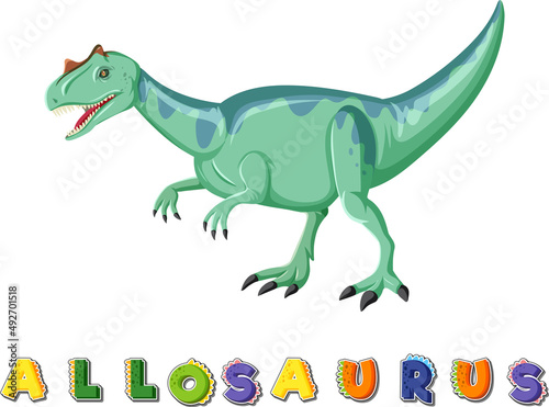 Dinosaur wordcard for allosaurus