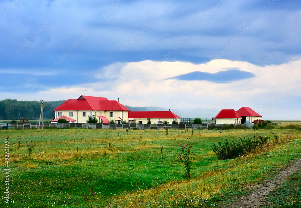 Rural estate in the field