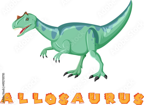 Dinosaur wordcard for allosaurus