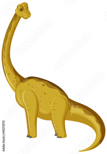 A dinosaur brachiosaurus on white background