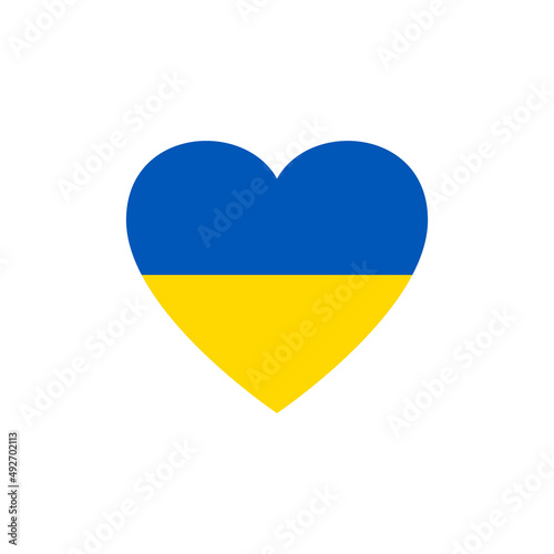 heart shape in Ukraine flag colors. love symbol. vector illustration. design element
