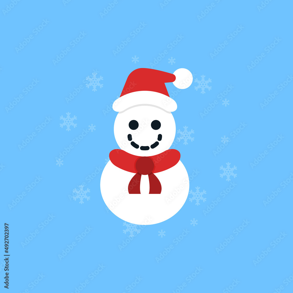 Cute snowman flat design elements, Icon, Vector, Illustration. Cute snowman flat design elements, Icon, Vector, Illustration.
