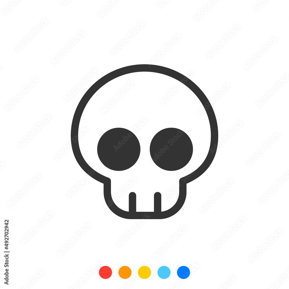Cute skull icon, Vector and Illustration. Cute skull icon, Vector and Illustration.