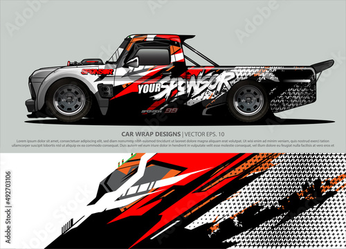 truck graphics. modern camouflage design for vehicle vinyl wrap 