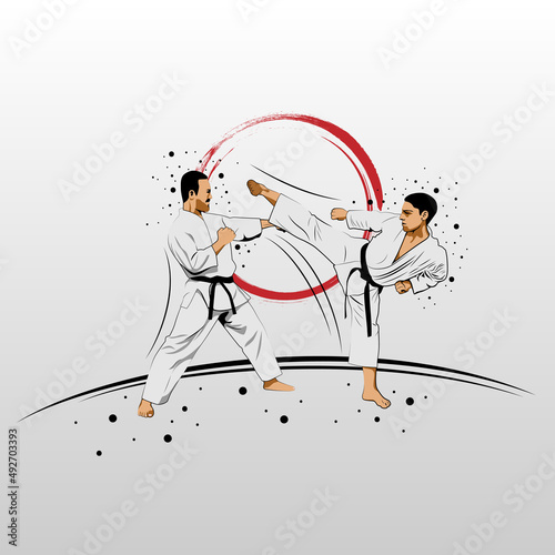 Karate is a martial art originating from Japan. vector illustrator