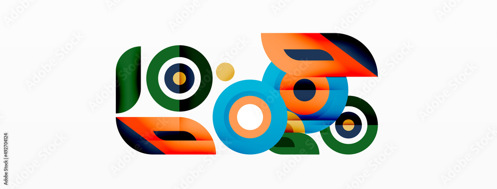 Obraz premium Rings and circles geometric abstract background for wallpaper, banner, backdrop