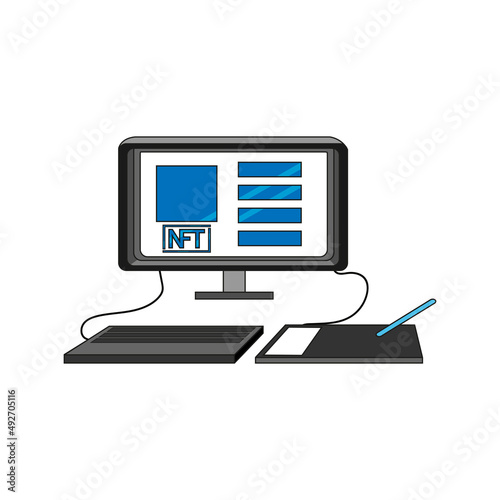 Isolated computer animated ntf color art digital ilustration vector