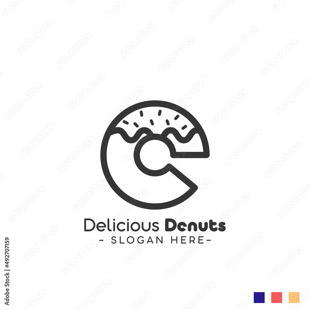 Obraz premium delicious donut logo design suitable for your business