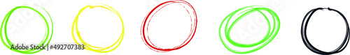 Set of Hand Drawn Scribble Circles 