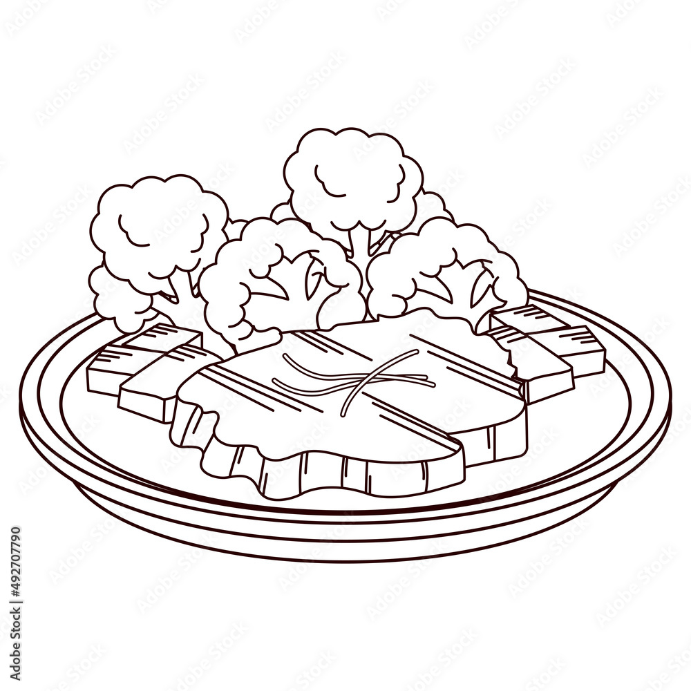 Isolated meat vegetables food healthy nutrition vector illustration Isolated meat vegetables food healthy nutrition vector illustration