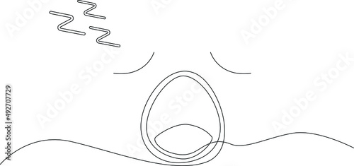 Continuous line drawing of Linear sleep emoji icon from Emoji outline collection. Vector illustration.