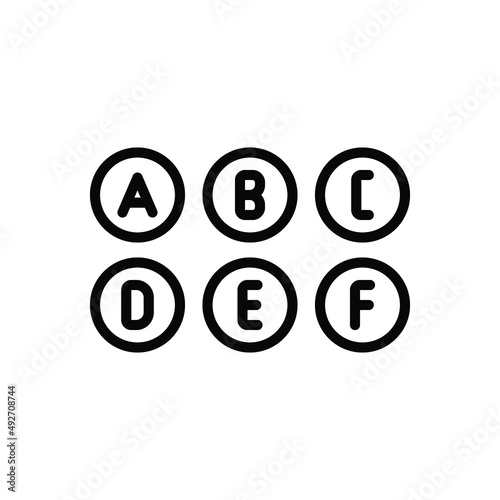 Black line icon for spelling