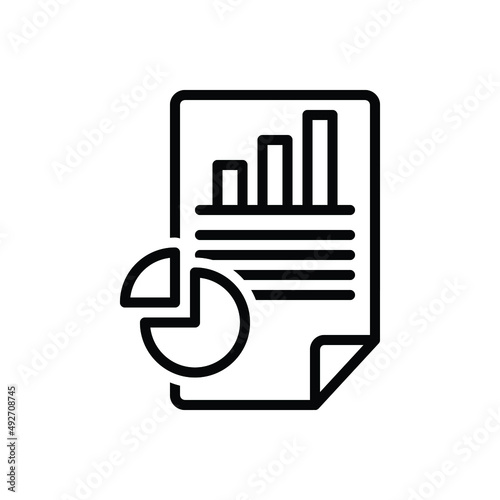 Black line icon for statistical