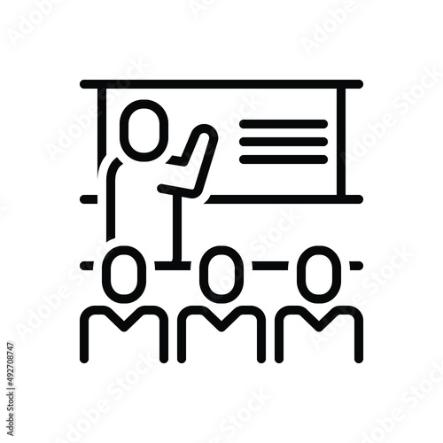Black line icon for taught