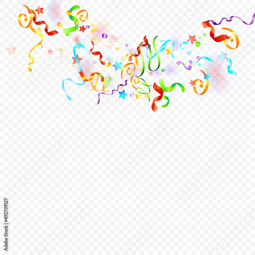 ribbon spiral confetti carnival color shine gift