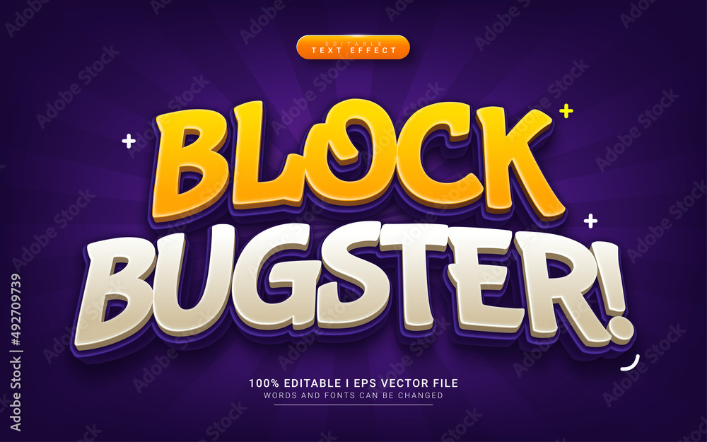 block bugster cartoon 3d style text effect block bugster cartoon 3d style text effect