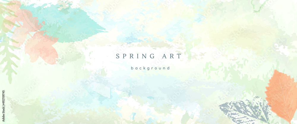 spring season vector background pastel banner blue