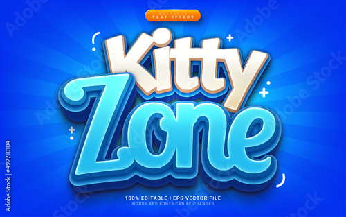 kitty zone cartoon 3d style text effect