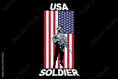 silhouette soldier retro vintage