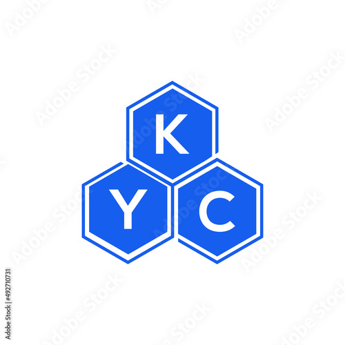 KYC letter logo design on White background. KYC creative initials letter logo concept. KYC letter design. 
