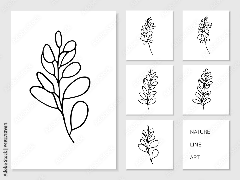 Nature line art Hand drawn. Illustration about Nature line art.