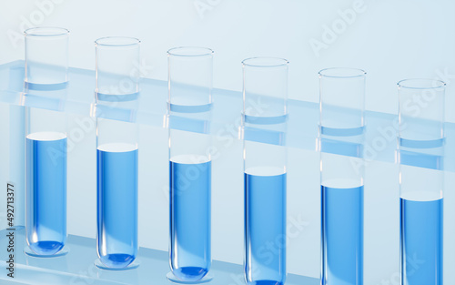 Test tubes in the lab, 3d rendering.