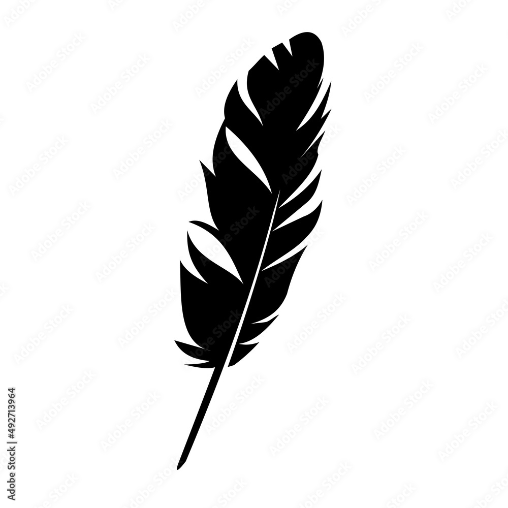 Obraz premium feather pen silhouette vector design