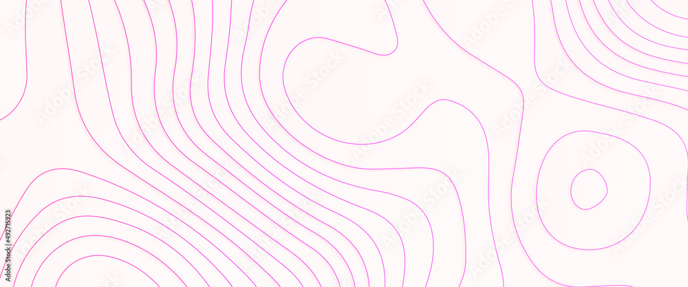 Abstract stylized topographic contour elevation in lines and contours ...