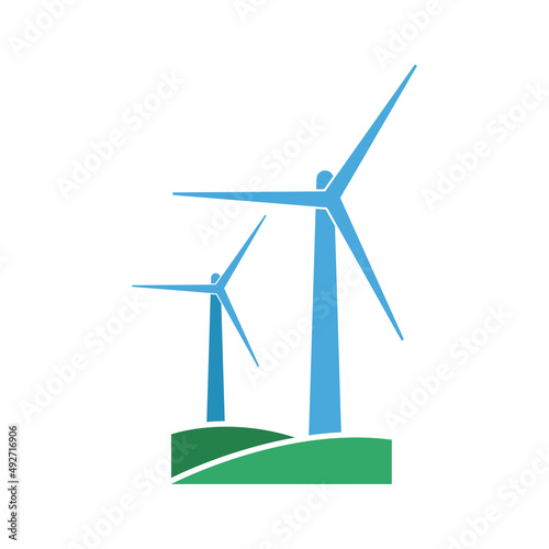 Wind Turbines icon vector simple desain white background