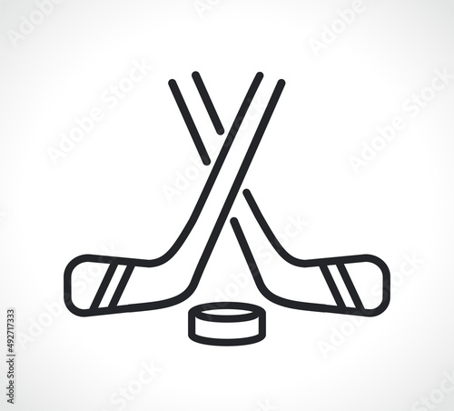 ice hockey thin line icon