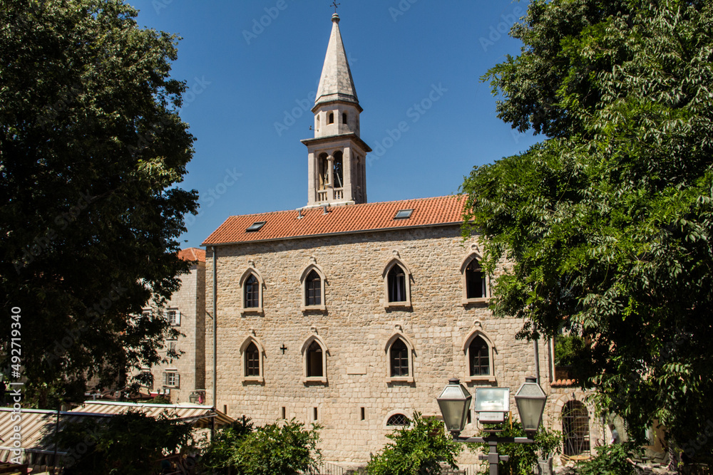 Church view of the Budva, Montenegro 