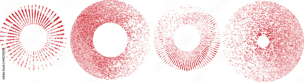 Grunge lines in Circle Form . Spiral Vector Illustration .Textured round Logo . Design element . Abstract Geometric circular shapes .Rotating grunge radial line. Concentric circles