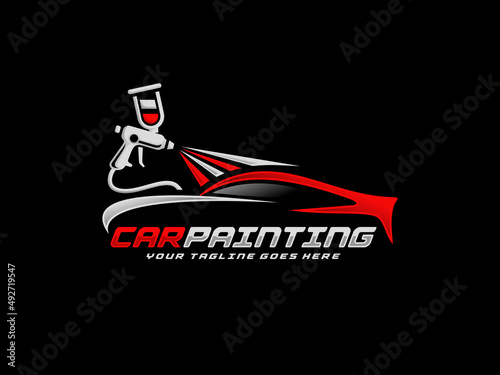 Car painting logo design vector illustration