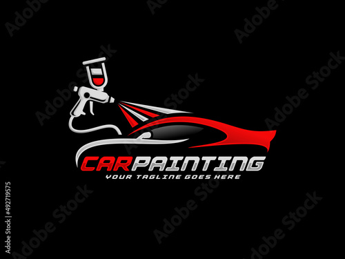 Car painting logo design vector illustration