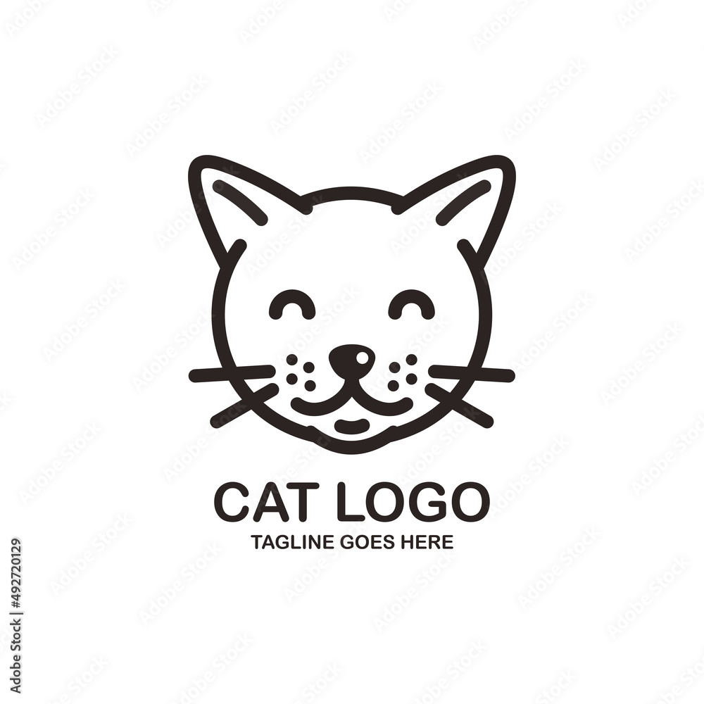 Cute cat face logo design Cute cat face logo design