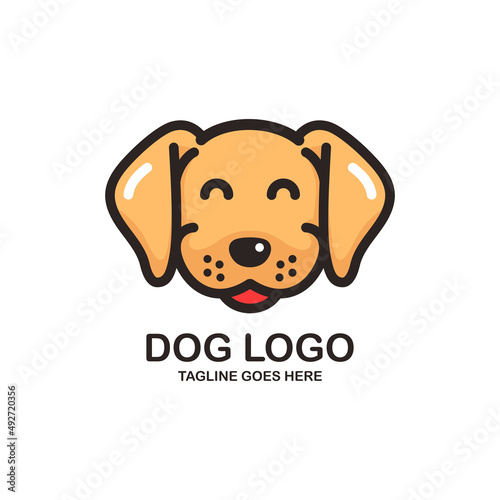 Cute face dog logo design