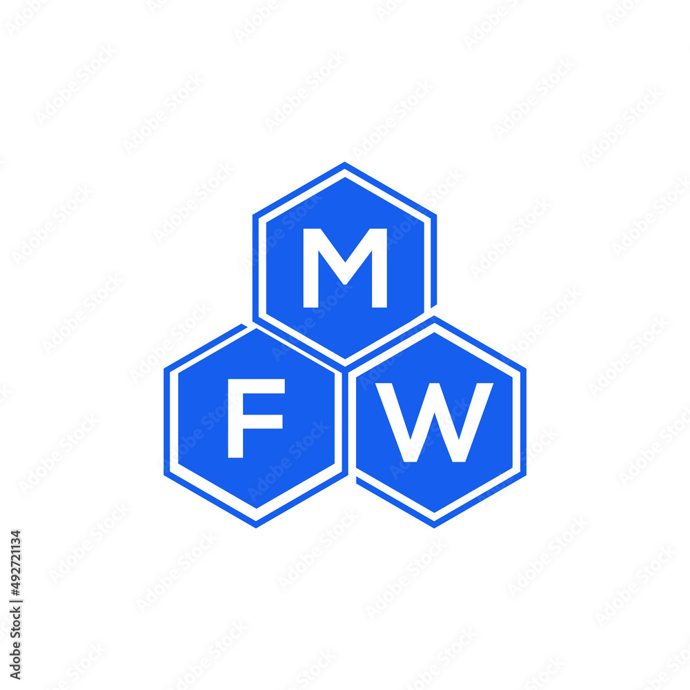 Obraz premium MFW letter logo design on white background. MFW creative initials letter logo concept. MFW letter design. 