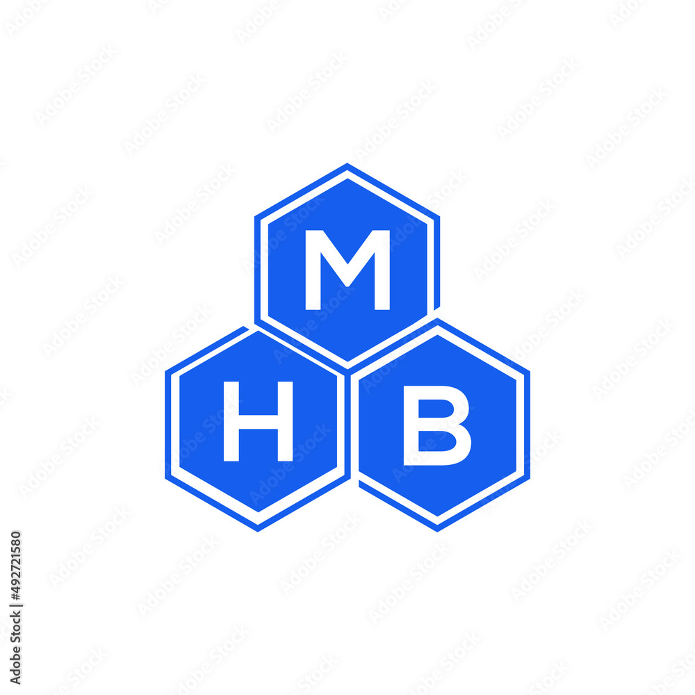 MHB letter logo design on white background. MHB creative initials letter logo concept. MHB letter  design.
