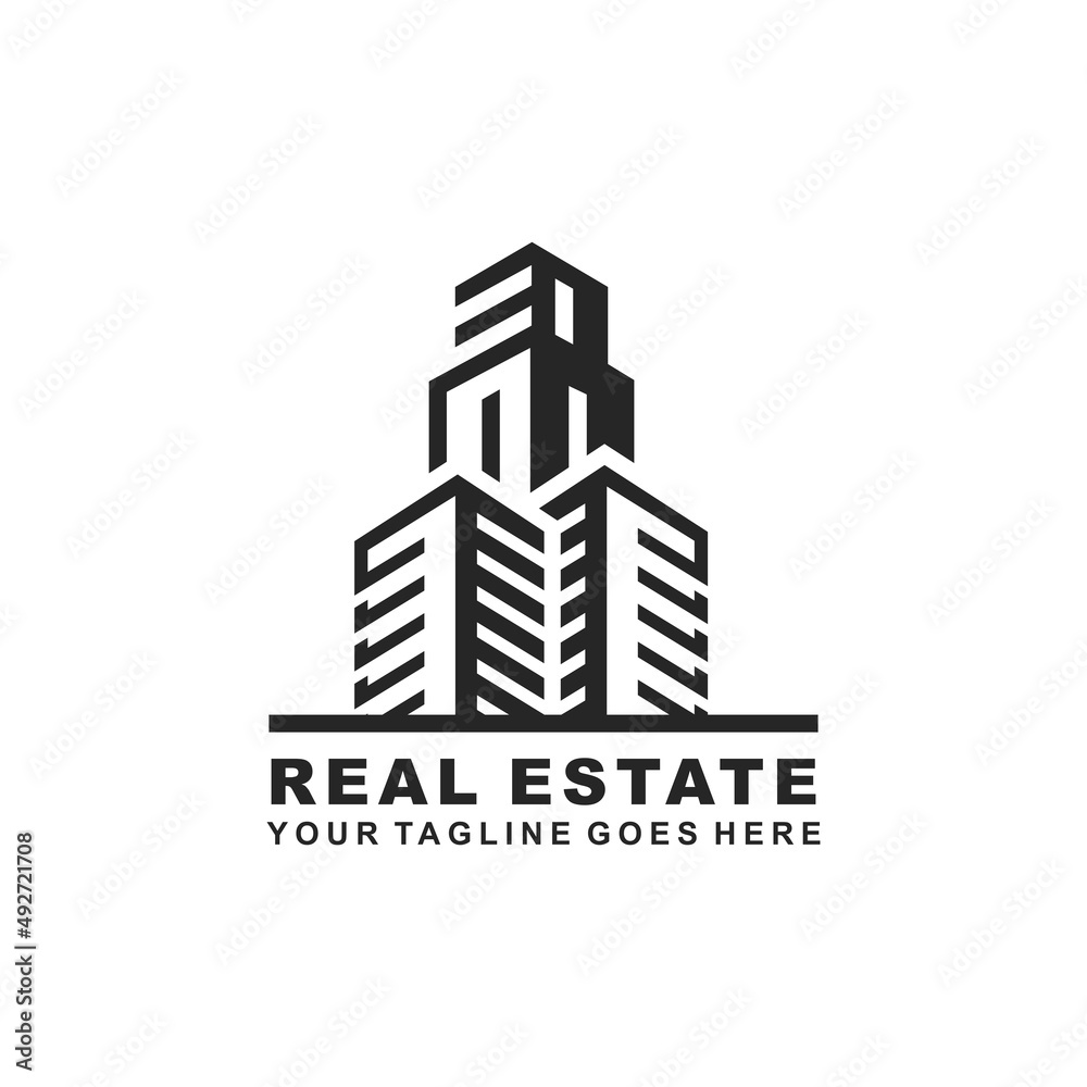 Real estate logo design vector illustration