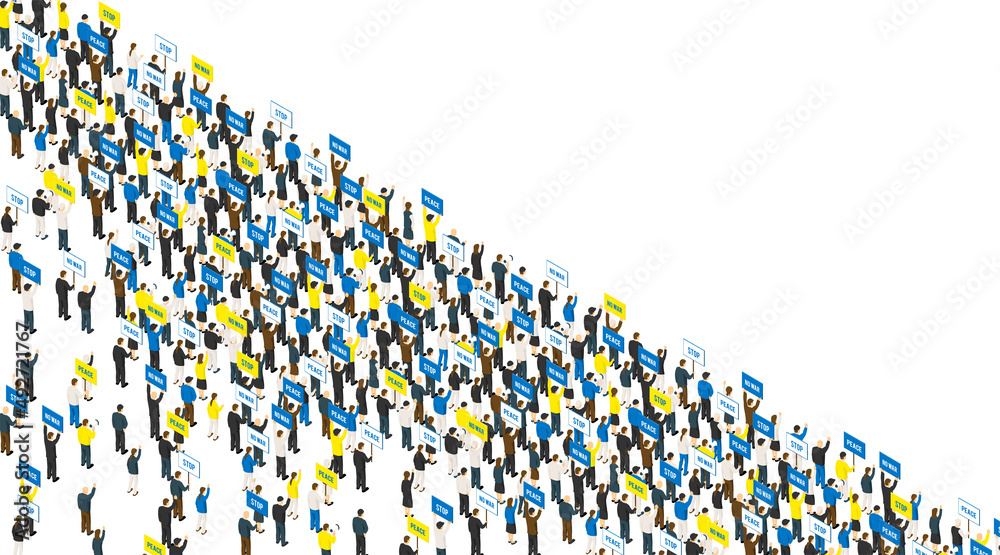 戦争反対を訴える群衆のイメージ Stock Vector | Adobe Stock
