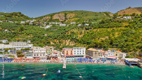 Amazing aerial view of Marina del Cantone Beach near Sorrento, Amalfi Coast - Italy photo