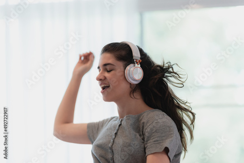 young woman person wearing ...